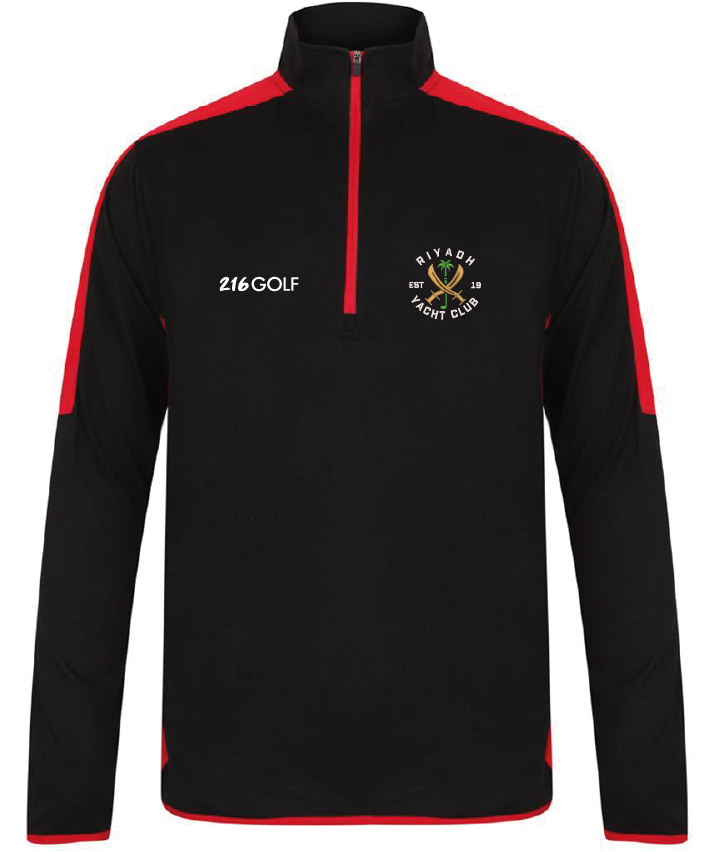216Golf Contrast Zip Neck Midlayer Top