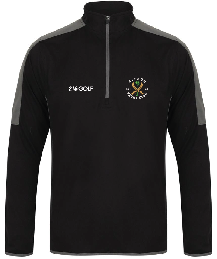 216Golf Contrast Zip Neck Midlayer Top