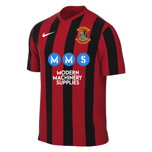 Seagoe FC Match Top Red/Black Striped Mens