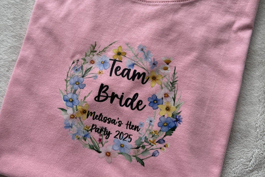 'Team Bride' Floral T-Shirt