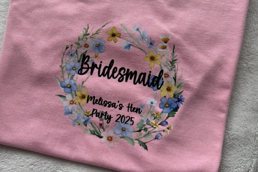 'Bridesmaid' Floral T-Shirt